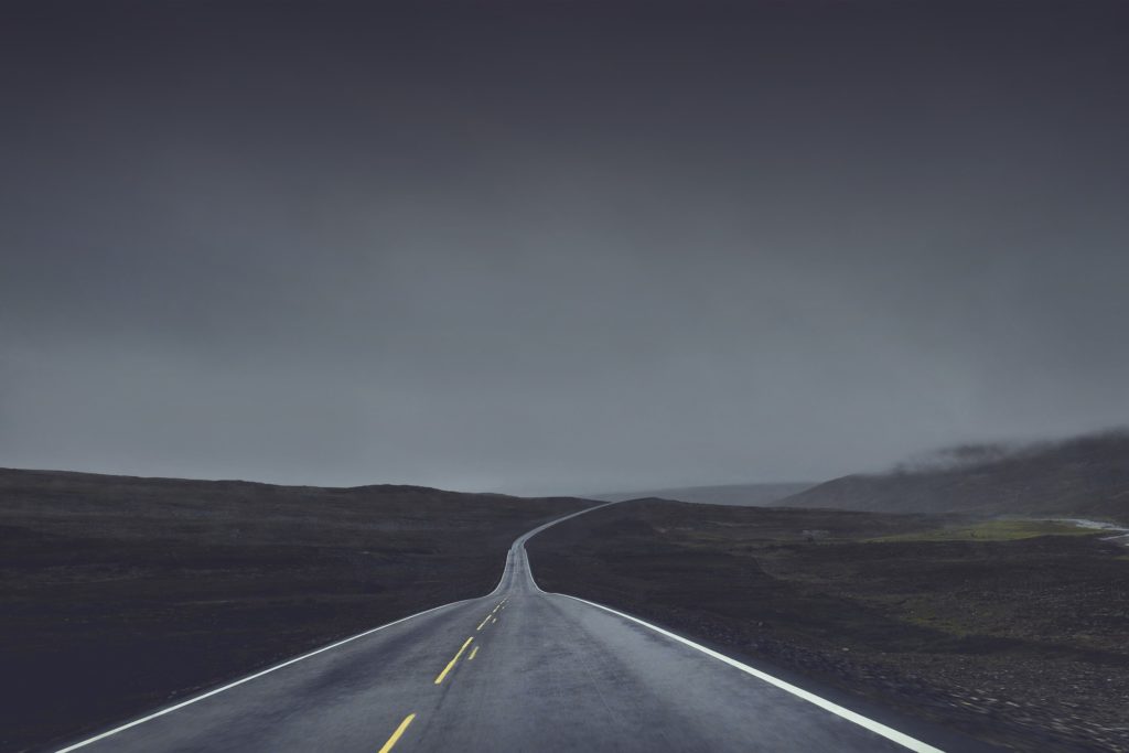 Road, dark, foggy