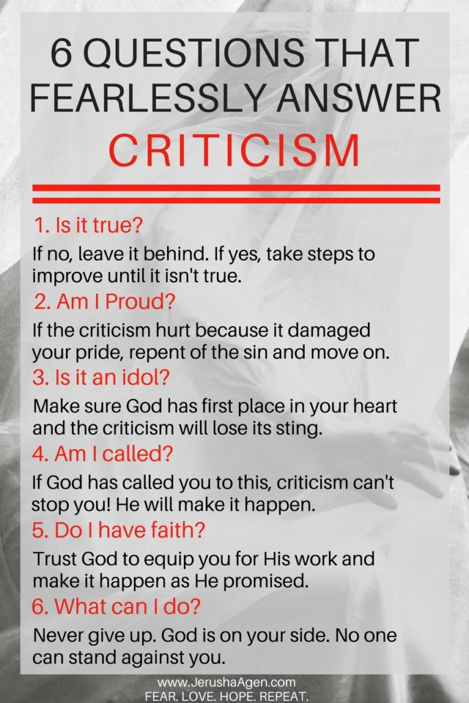 6 Questions that Fearlessly Answer Criticism